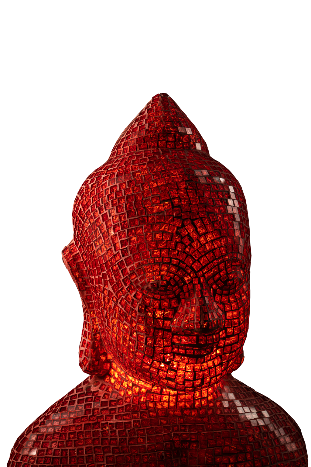 Red Buddha Glass Sculpture