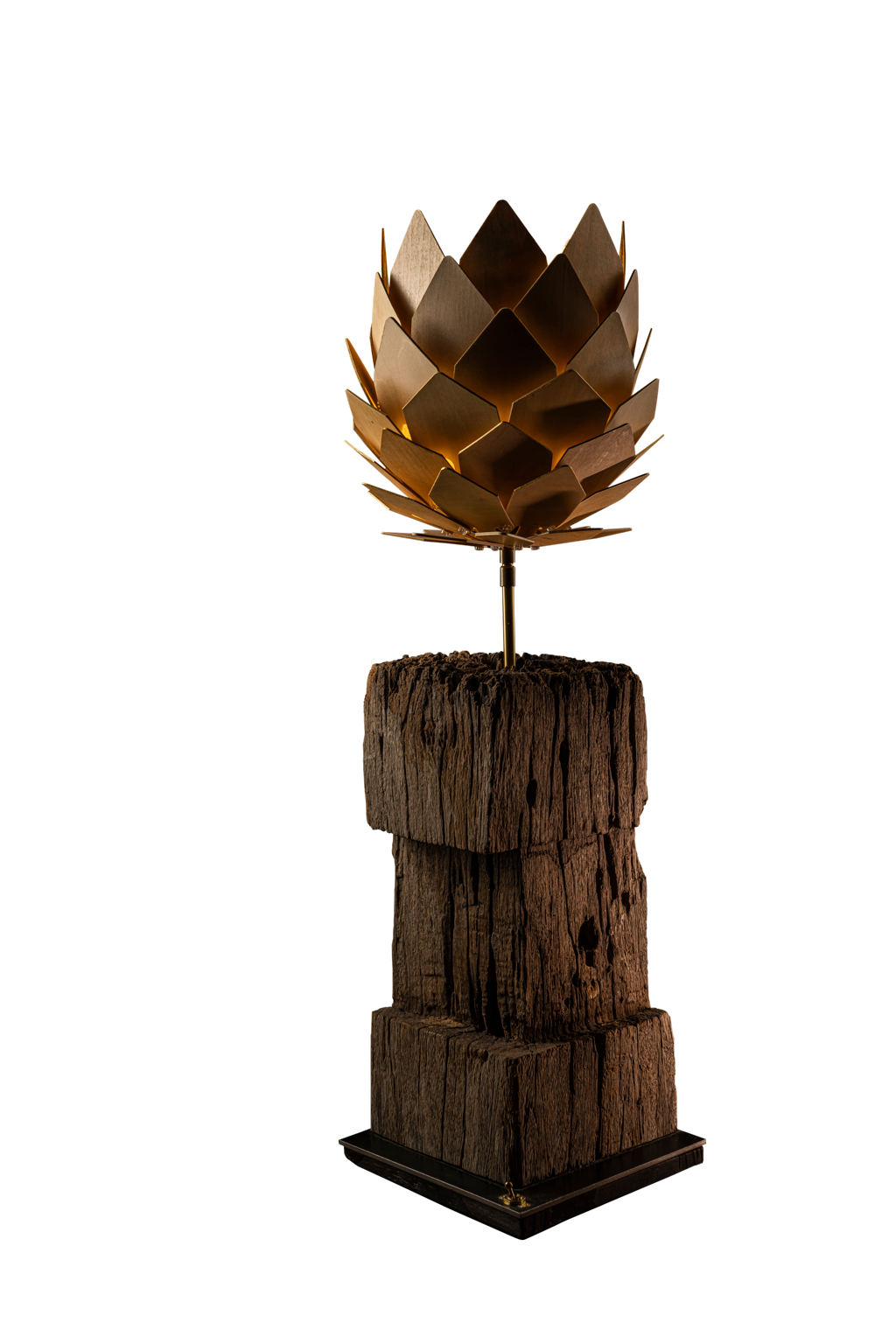 Wooden lotus light