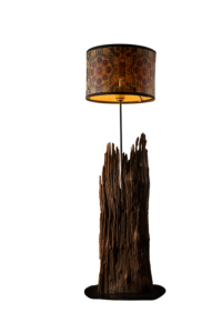 Bamboo Lamp with Driftwood Base