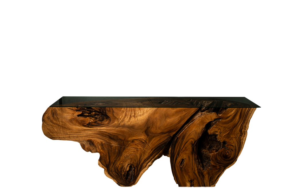 Solid Acacia Wood Slab Console Table