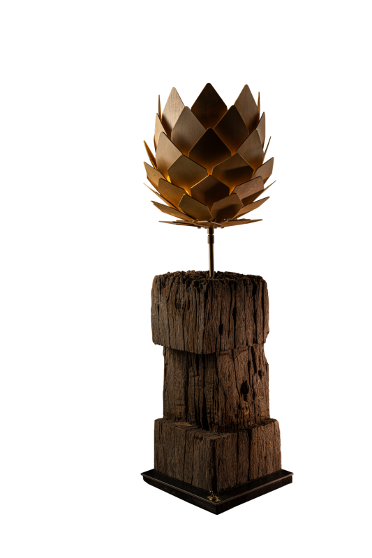 Wooden lotus light